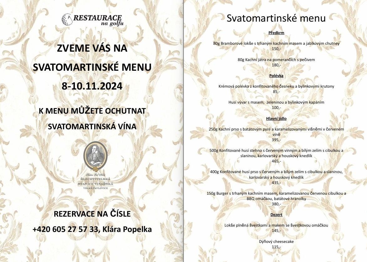 SVATOMARTINSKÉ MENU